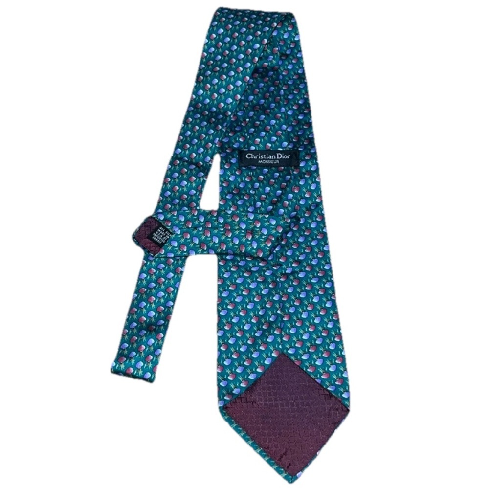 Christian Dior Monsieur 100%‎ Silk Tie Novelty Floral Vase
